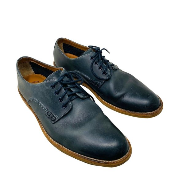 Clarks Other - Clarks Men Oxford Shoes 8.5 Blue Leather Lace Up Casual Round Toe Comfort